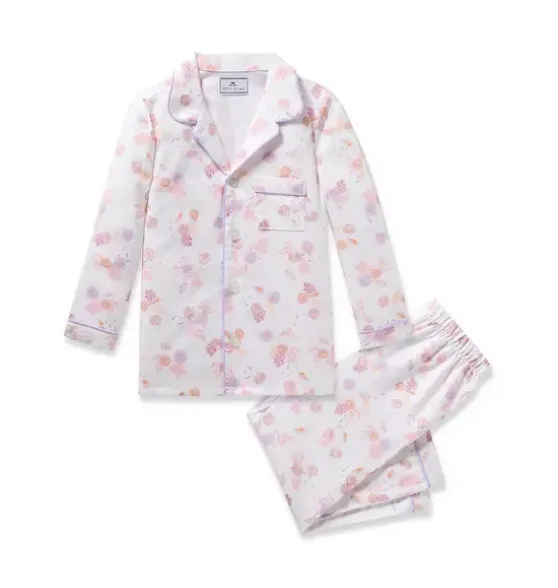 Kid's Twill Pajama Set in Seashell Splendor