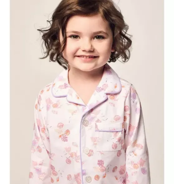 Kid's Twill Pajama Set in Seashell Splendor