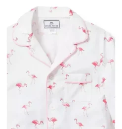 Kid's Twill Pajama Set in Flamingos