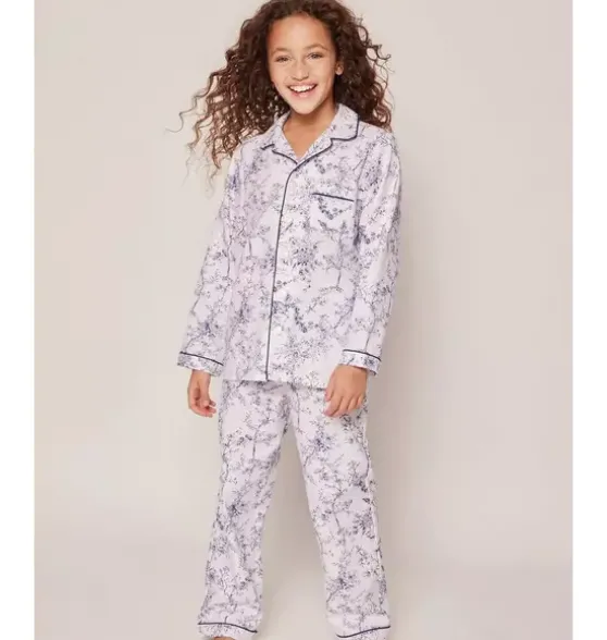 Kid's Twill Pajama Set in Blue Timeless Toile