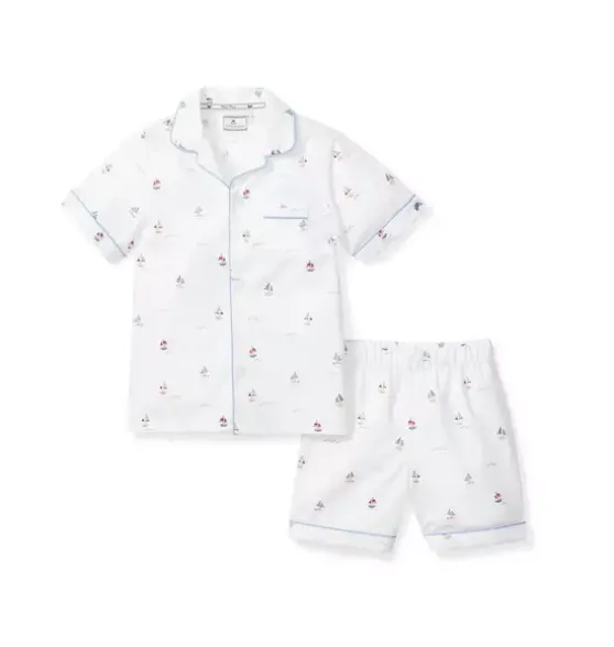 Kid's Twill Short Pajama Set in Bateau