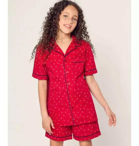 Kid's Twill Short Set in Anchors Away