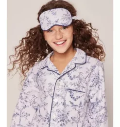 Kid's Twill Sleep Mask in Blue Timeless Toile
