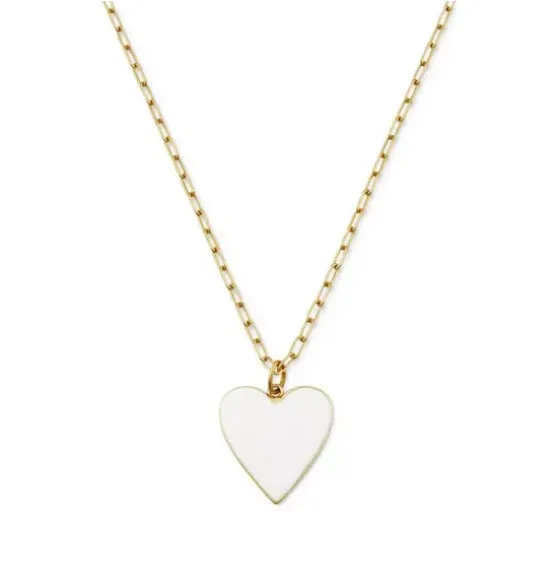 Kid's White Heart Necklace