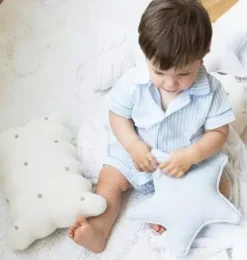 Knitted Cushion Biscuit Ivory