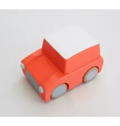 Kuruma Wooden Wind-Up Toy Car - Orange