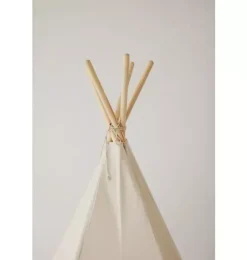 “Beige” Teepee and "Grey Linen" Round Mat Set
