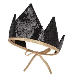 “Black Sequins” Crown and Wand Magic Set