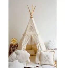 &ldquo;Boho&rdquo; Teepee Tent with Frills and Embroidery