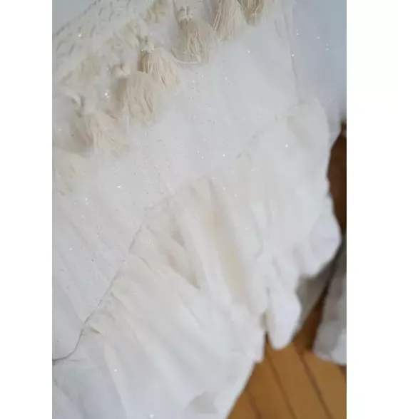 “Boho” Teepee Tent with Frills and Embroidery