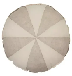 &ldquo;Cream Circus&rdquo; Round Patchwork Pillow