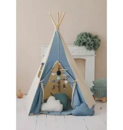 “Jeans” Teepee Tent with Pompoms
