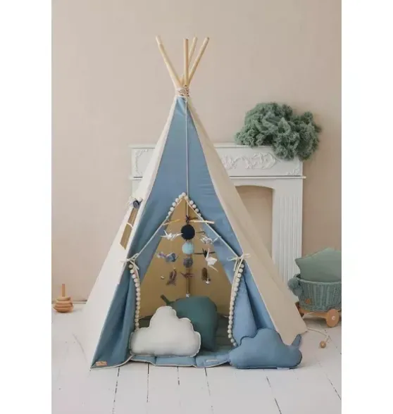 “Jeans” Teepee Tent with Pompoms