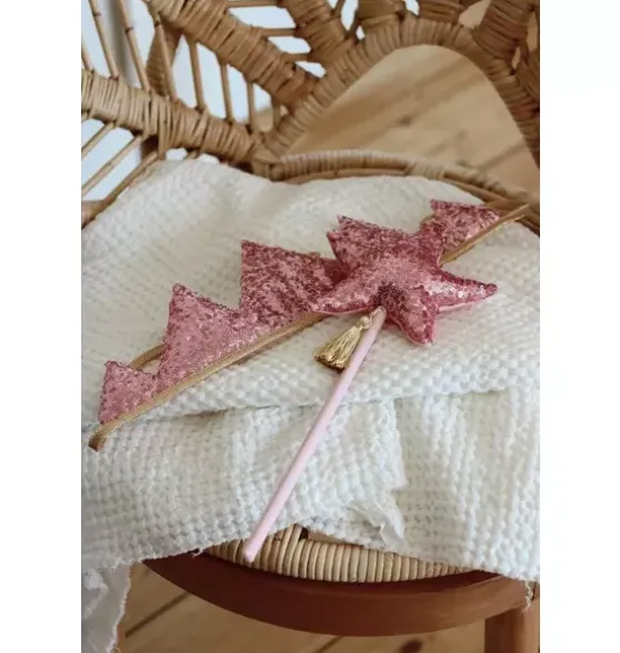 “Pink Sequins” Crown and Wand Magic Set