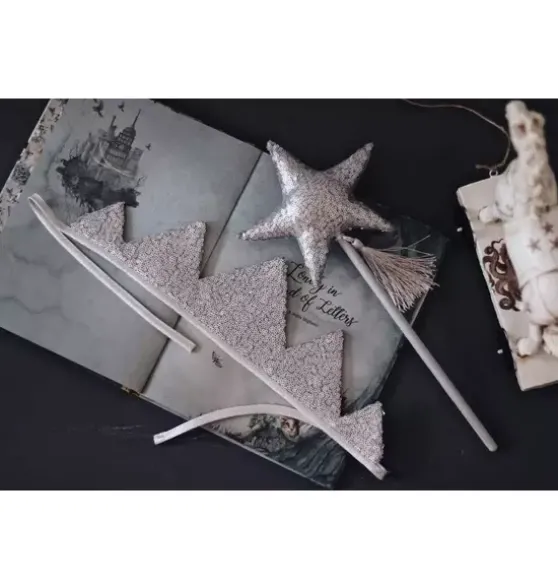 “Silver Sequins” Crown and Wand Magic Set