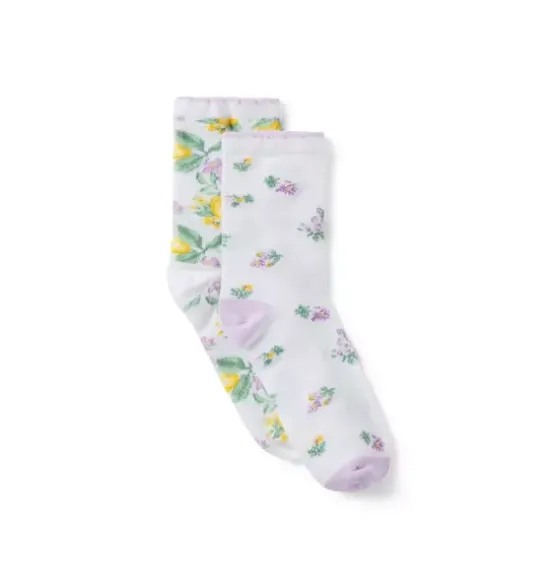 Lemon And Floral Sock 2-Pack