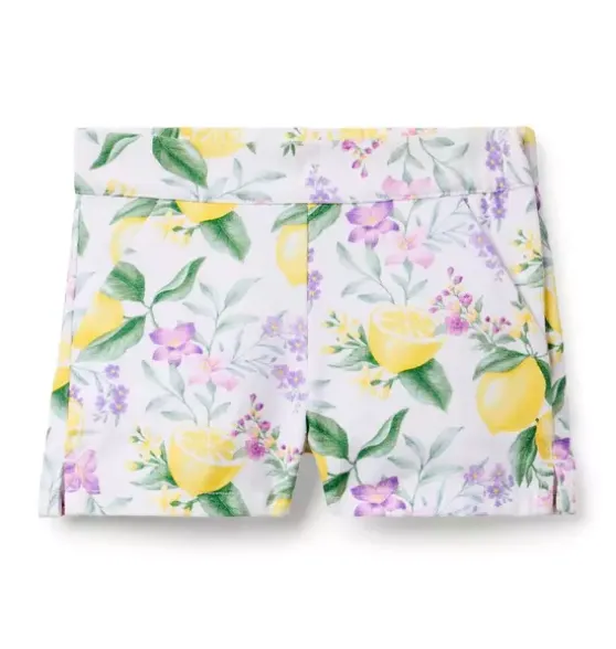 Lemon Floral Canvas Short