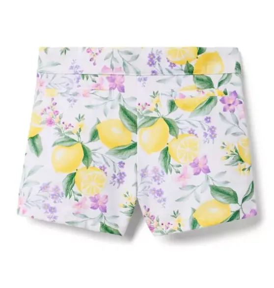 Lemon Floral Canvas Short