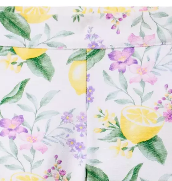 Lemon Floral Canvas Short