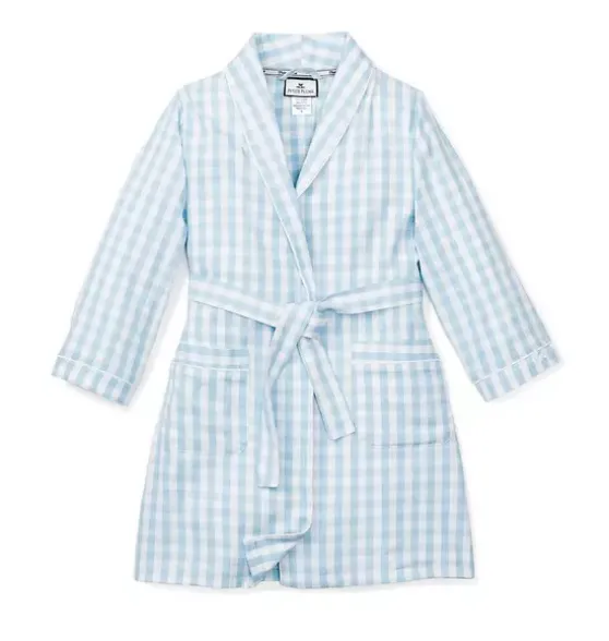 Light Blue Gingham Robe