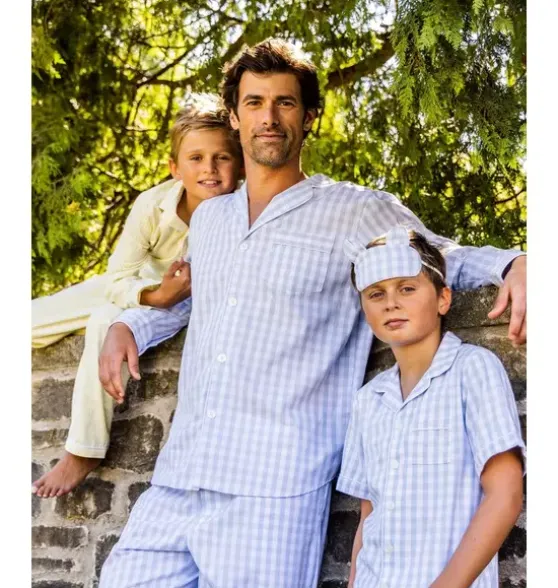 Light Blue Gingham Short Set