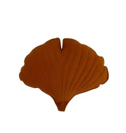 Linen &ldquo;Caramel&rdquo; Ginkgo Leaf Pillow