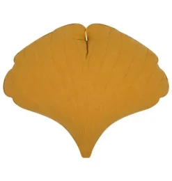 Linen &ldquo;Mango&rdquo; Ginkgo Leaf Pillow