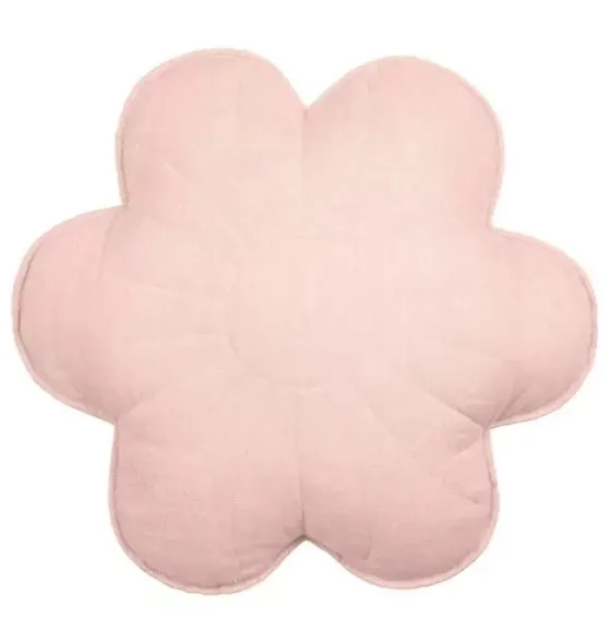 Linen "Light Pink Lily" Flower Pillow
