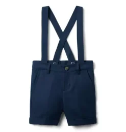 Linen-Cotton Suspender Short
