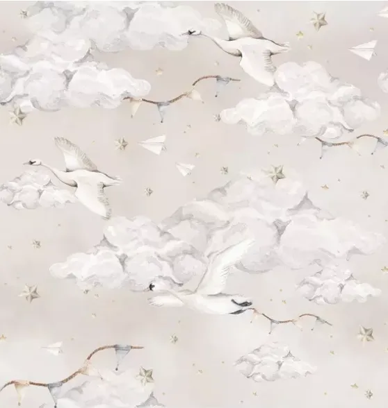 Magic Swans Beige Wallpaper
