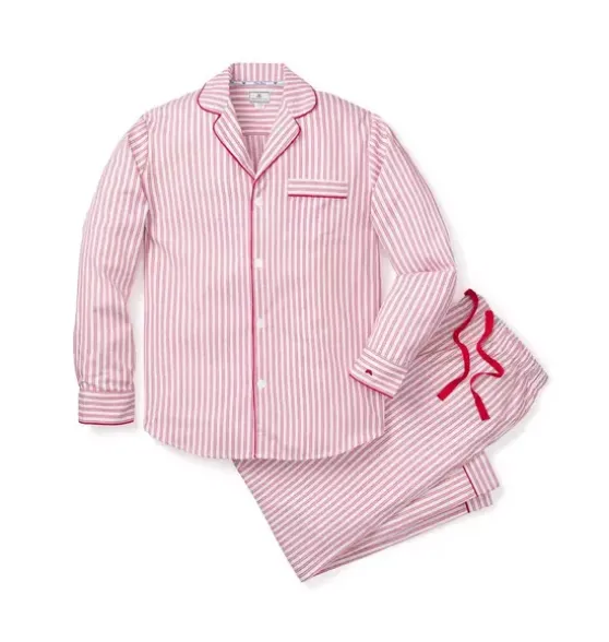 Men's Pajama Set in Antique Red Ticking