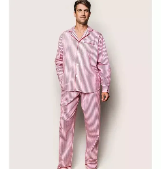 Men's Pajama Set in Antique Red Ticking