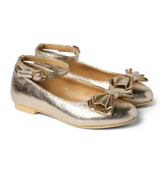 Metallic Bow Ballet Flat