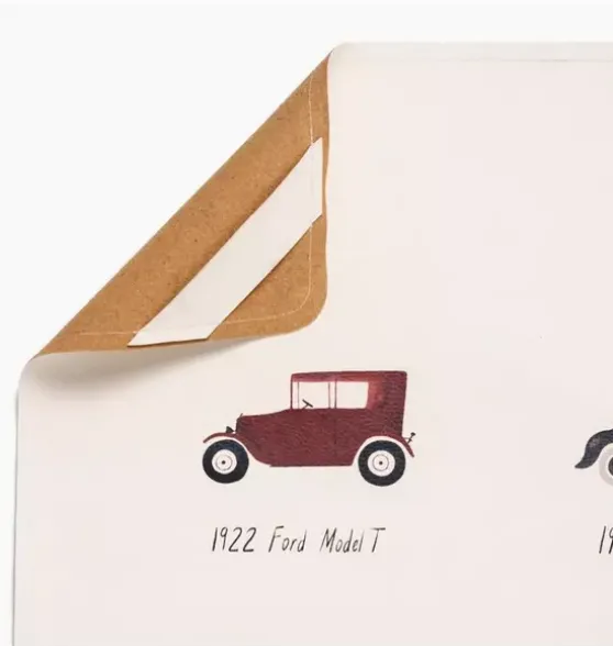 Mini High Chair Mat - Classic Cars