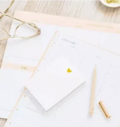 Mini Pad, Gold Heart