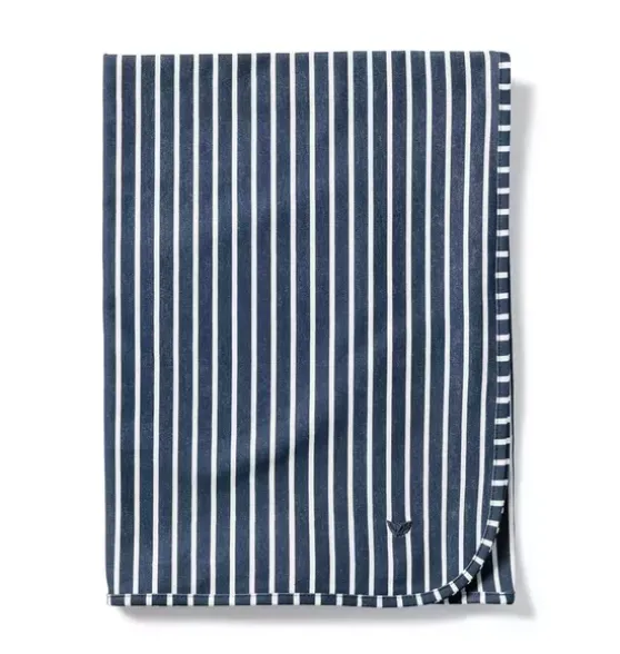Navy Stripe Pima Cotton Blanket