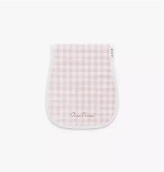 Picnic Gingham Burp Cloth - Pink
