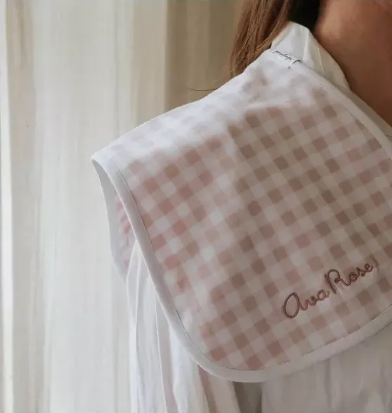 Picnic Gingham Burp Cloth - Pink
