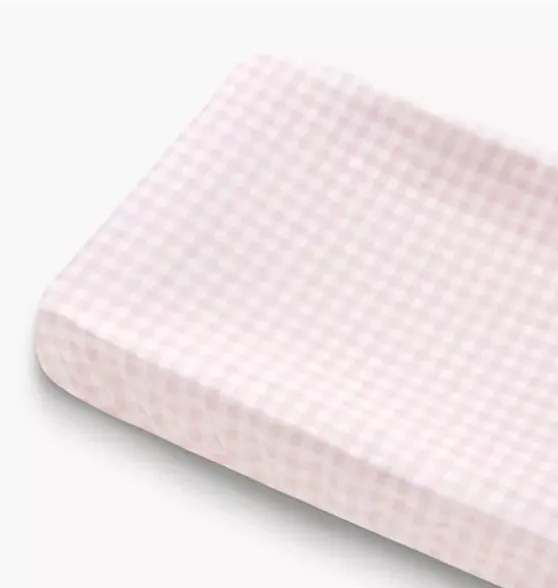 Picnic Gingham Changing Pad Cover - Pink