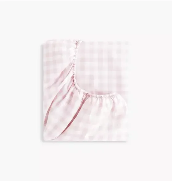Picnic Gingham Changing Pad Cover - Pink