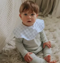 Picnic Gingham Winglet Bib - Blue