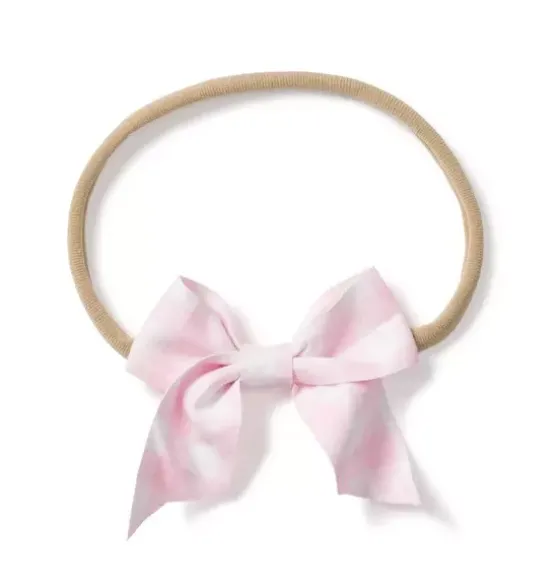 Pink Gingham Baby Hair Bow