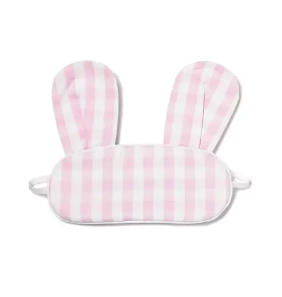 Pink Gingham Bunny Eye Mask