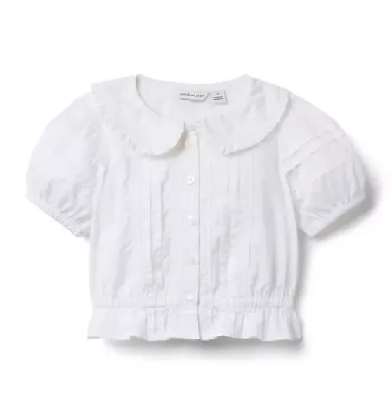 Pintuck Lace Trim Top