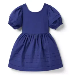 Pintuck Puff Sleeve Dress