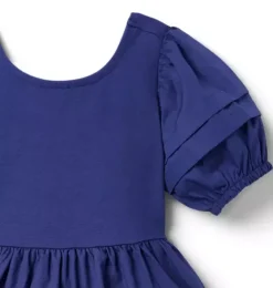 Pintuck Puff Sleeve Dress