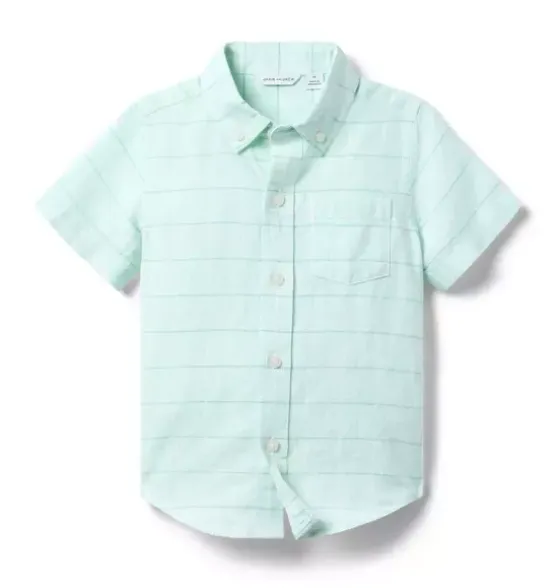 Plaid Linen-Cotton Shirt
