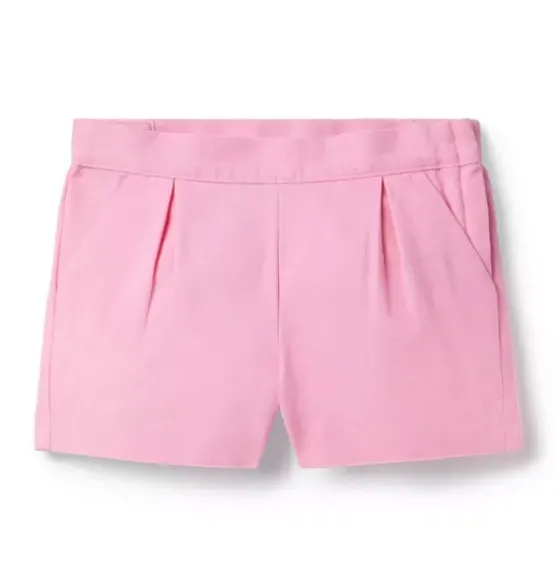 Pleated Canvas Short