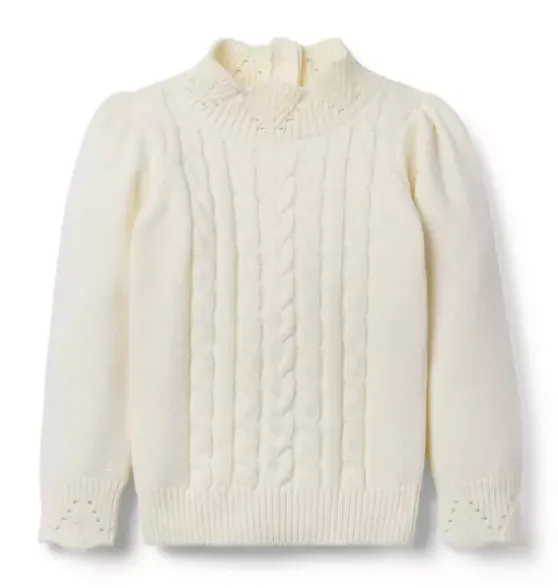 Pointelle Cable Knit Sweater
