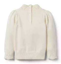 Pointelle Cable Knit Sweater